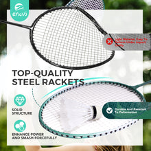 Load image into Gallery viewer, EasyGo Badminton Set, Badminton Sets for Backyards, with Net, 4 Racket, 4 Birdies, Portable Storage Box