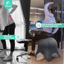 Load image into Gallery viewer, ENOVI Infinite Starfish Ball Chair, Yoga Ball Chair with Caster Wheels, Exercise Ball Chair Ergonomic Design for Home Office Desk, Balance Ball Chair, Standard Size (24 to 26 inches), Deepspace Grey