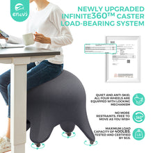 Load image into Gallery viewer, ENOVI Infinite Starfish Ball Chair, Yoga Ball Chair with Caster Wheels, Exercise Ball Chair Ergonomic Design for Home Office Desk, Balance Ball Chair, Standard Size (24 to 26 inches), Deepspace Grey