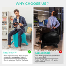 Load image into Gallery viewer, ENOVI Infinite Starfish Ball Chair, Yoga Ball Chair with Caster Wheels, Exercise Ball Chair Ergonomic Design for Home Office Desk, Balance Ball Chair, Standard Size (24 to 26 inches), Deepspace Grey