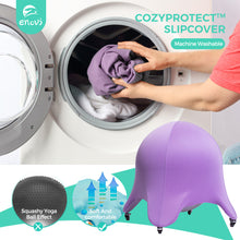 Load image into Gallery viewer, ENOVI Infinite Starfish Ball Chair, Yoga Ball Chair with Caster Wheels, Exercise Ball Chair Ergonomic Design for Home Office Desk, Balance Ball Chair, Standard Size (24 to 26 inches), Deepspace Grey