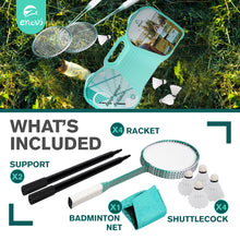 Load image into Gallery viewer, EasyGo Badminton Set, Badminton Sets for Backyards, with Net, 4 Racket, 4 Birdies, Portable Storage Box
