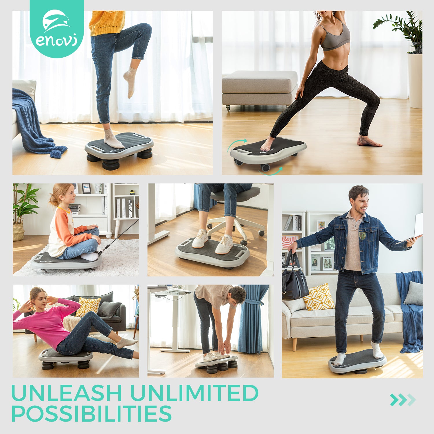 Dynamic Step ENOVI Dynamic Balance Aerobic Step Platform with Bands – Enovi Online