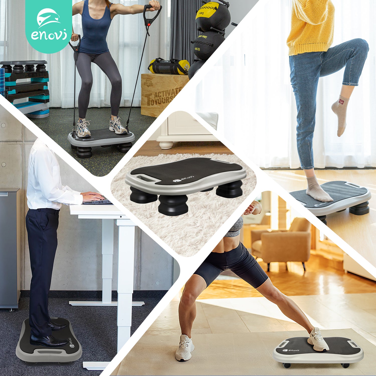 Dynamic Step ENOVI Dynamic Balance Aerobic Step Platform with Bands – Enovi Online